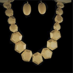 Gold-Tone Hexagon Necklace Set