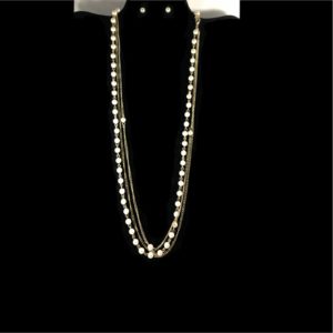 Long Pearl Necklace Set