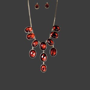 Glossy Stone Necklace Set