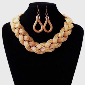 Elegant Braided Statement Necklace Set