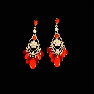 Red Chandelier Earrings