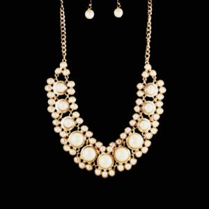Elegant Pearl Bib Necklace Set