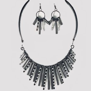 Metal Stick Bib Necklace Set