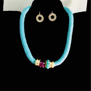 Fabric Bead Necklace Set