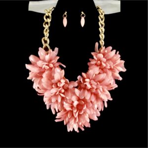 Flower Statement Necklace Set