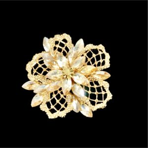 Flower Crystal Brooch Pin