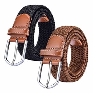 Womens Canvas Elastic Stretch Braided Belts