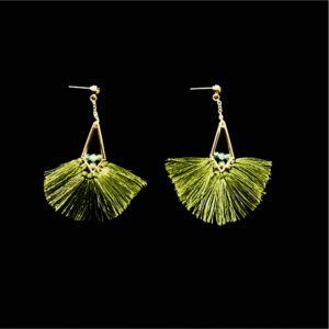 Fan-Shaped Fringe Earrings