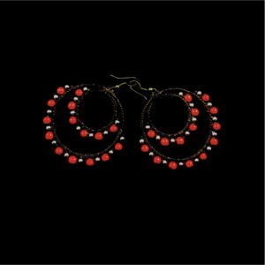 Crochet Bead Hoop Earrings