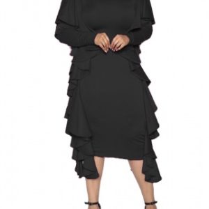 Gorgeous  Off The Shoulder  Ruffle Long Sleeve Dress