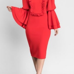 Stylish Long Sleeve Sheath Dress