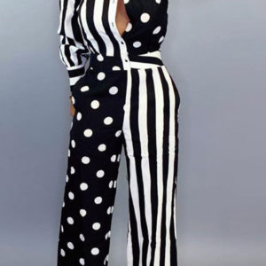 Polka Dot & Stripe One-piece Jumpsuit