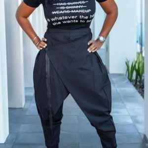 Stylish Asymmetrical Black Pants